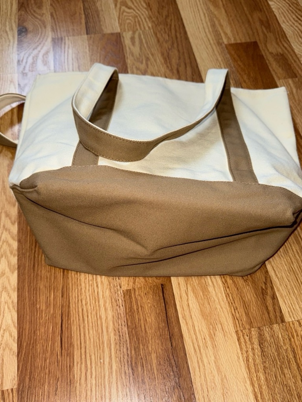 Canvas Tote Bag with Taupe Trim - Neutral Women’s Tote - Picture 5 of 5